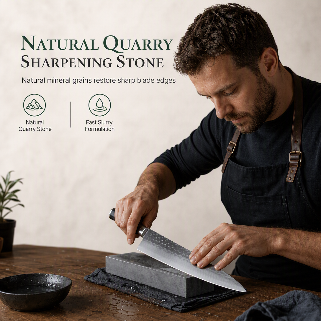 Natural quarry sharpening stone