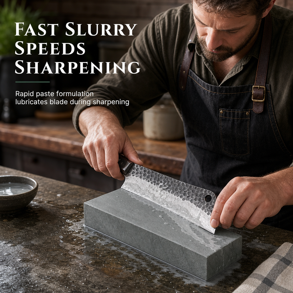 Sharpening stone slurry surface