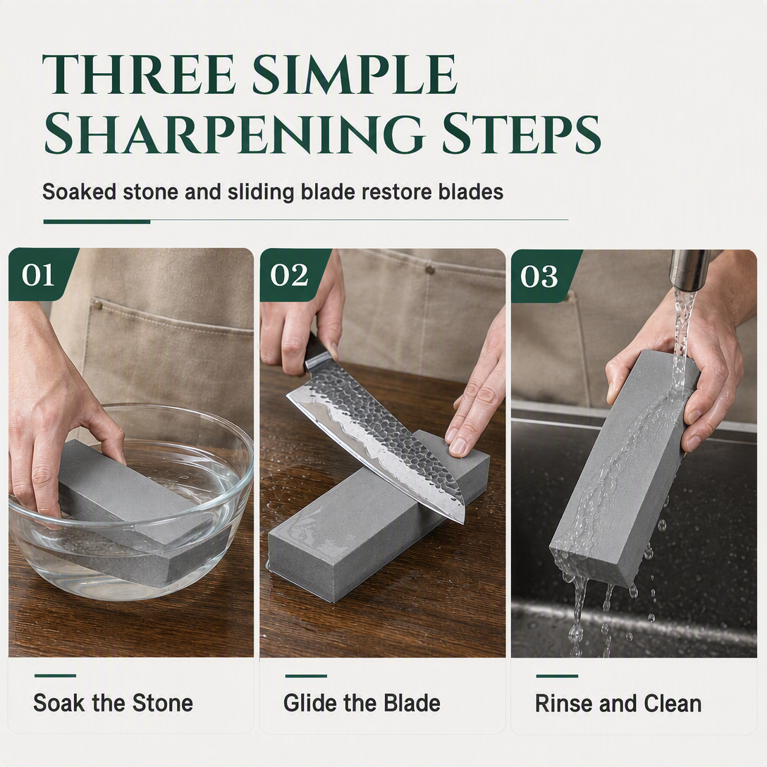Three step knife sharpening guide
